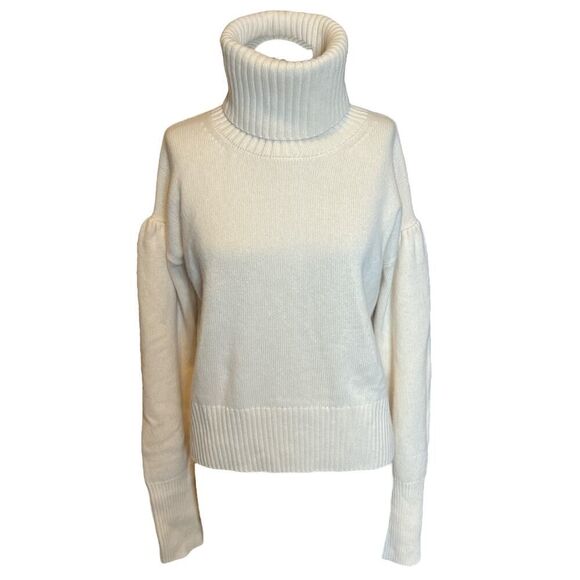 Altuzarra Cashmere Sweater Medium Turtleneck Puff Sleeve Knit Cream $895 NWT - Picture 2 of 8